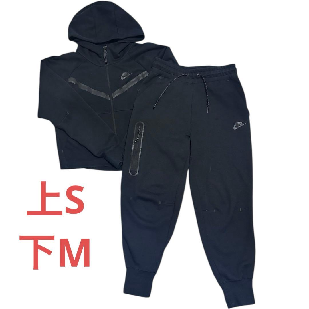 ナイキ テックフリース セットアップ レディース上下 S/M 黒 ブラック