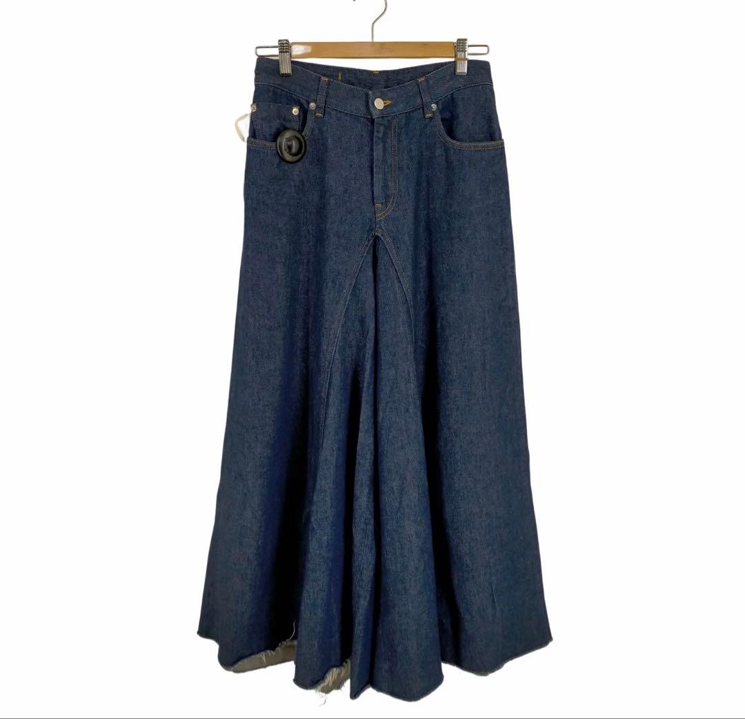 MM6 Maison Margiela 17SS カットオフ ワイドデニムパンツ