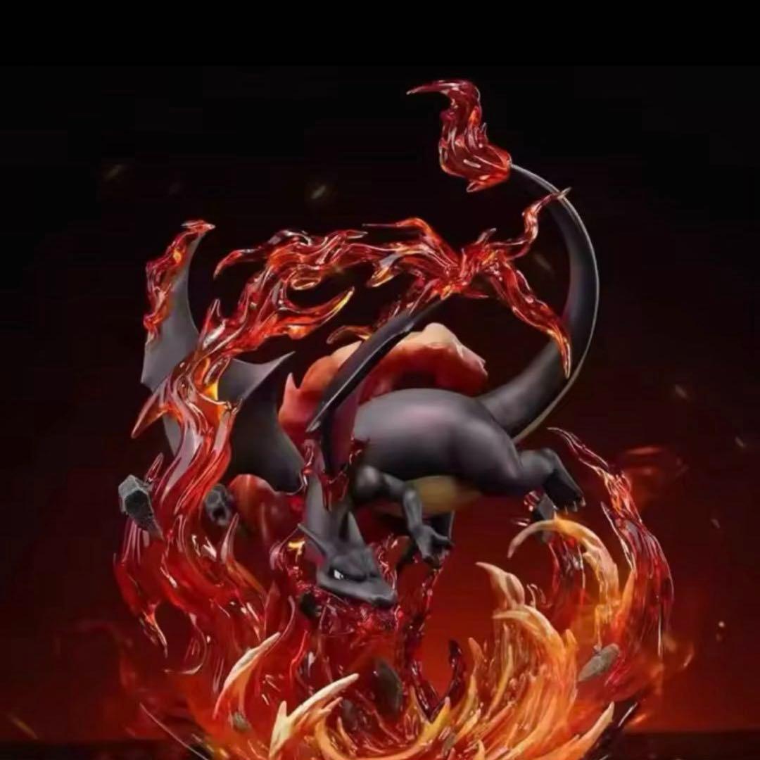 色違い黒リザードン フィギュア 炎エフェクト付き - メルカリ