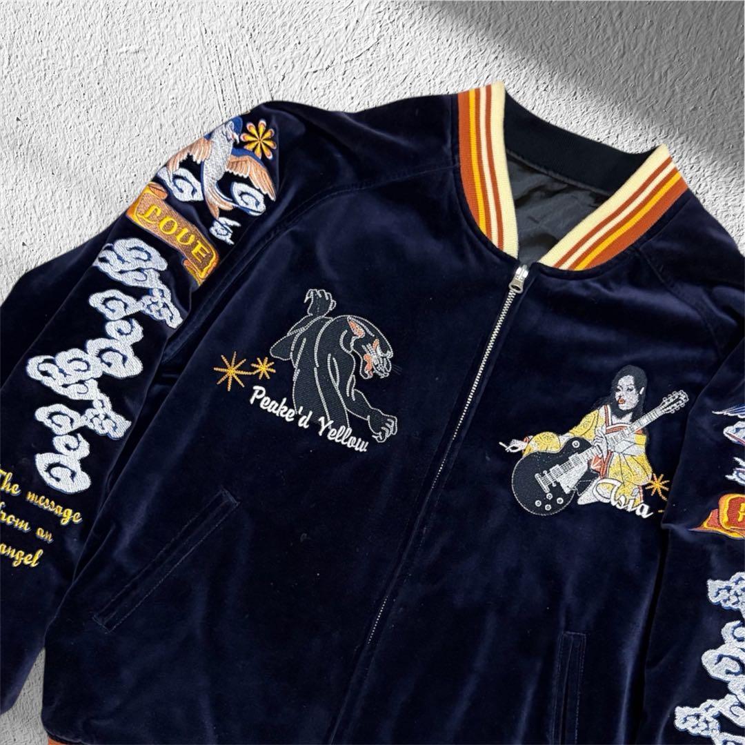 【別珍スカジャン】　PEAK'D YELLOW ピークドイエロー　42【L】