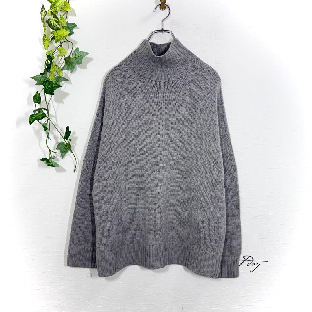 コトリワークス タートルネックニット(F)ウール100% グレー 日本製