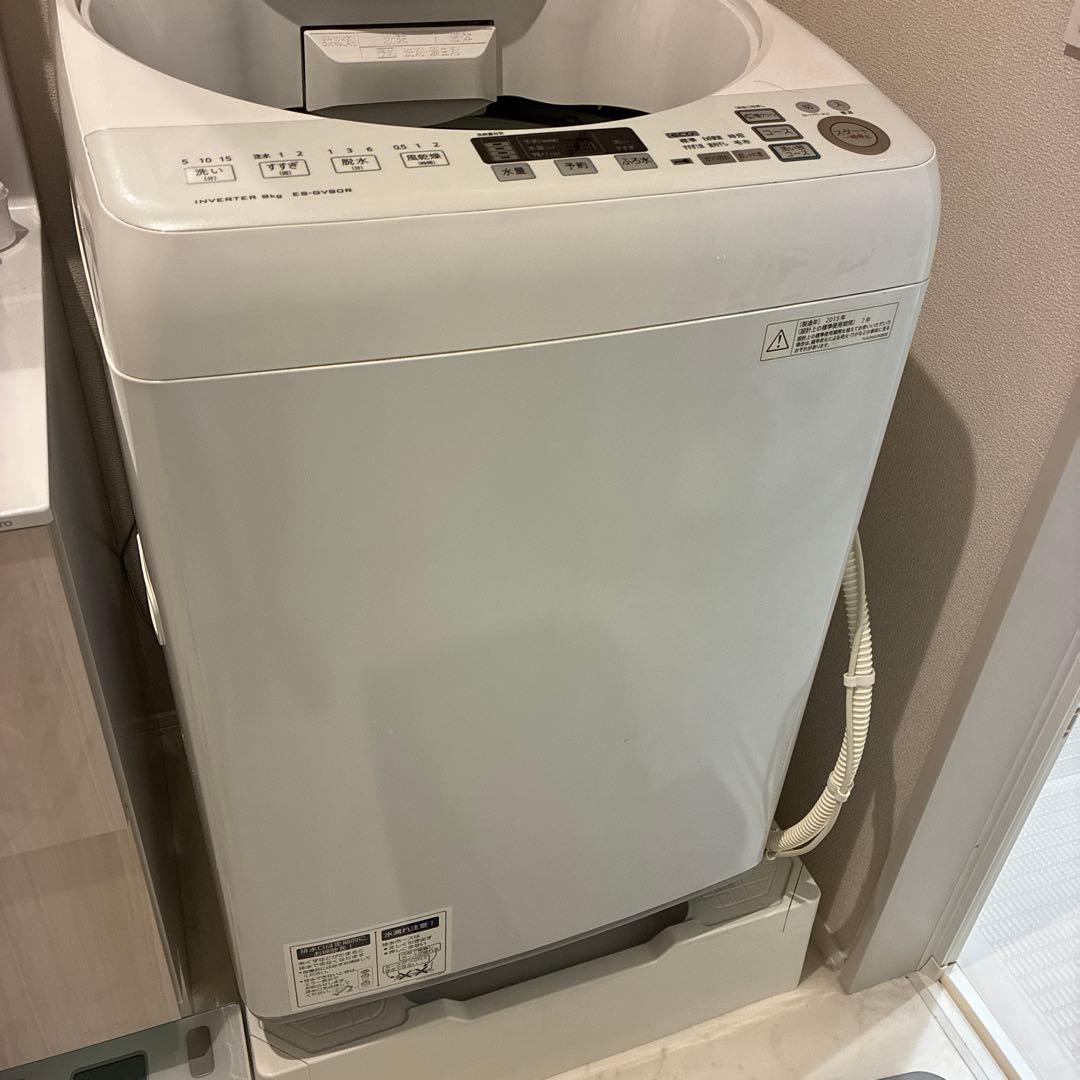 SHARP 風乾燥機能付全自動洗濯機 9kg ES-GV90R