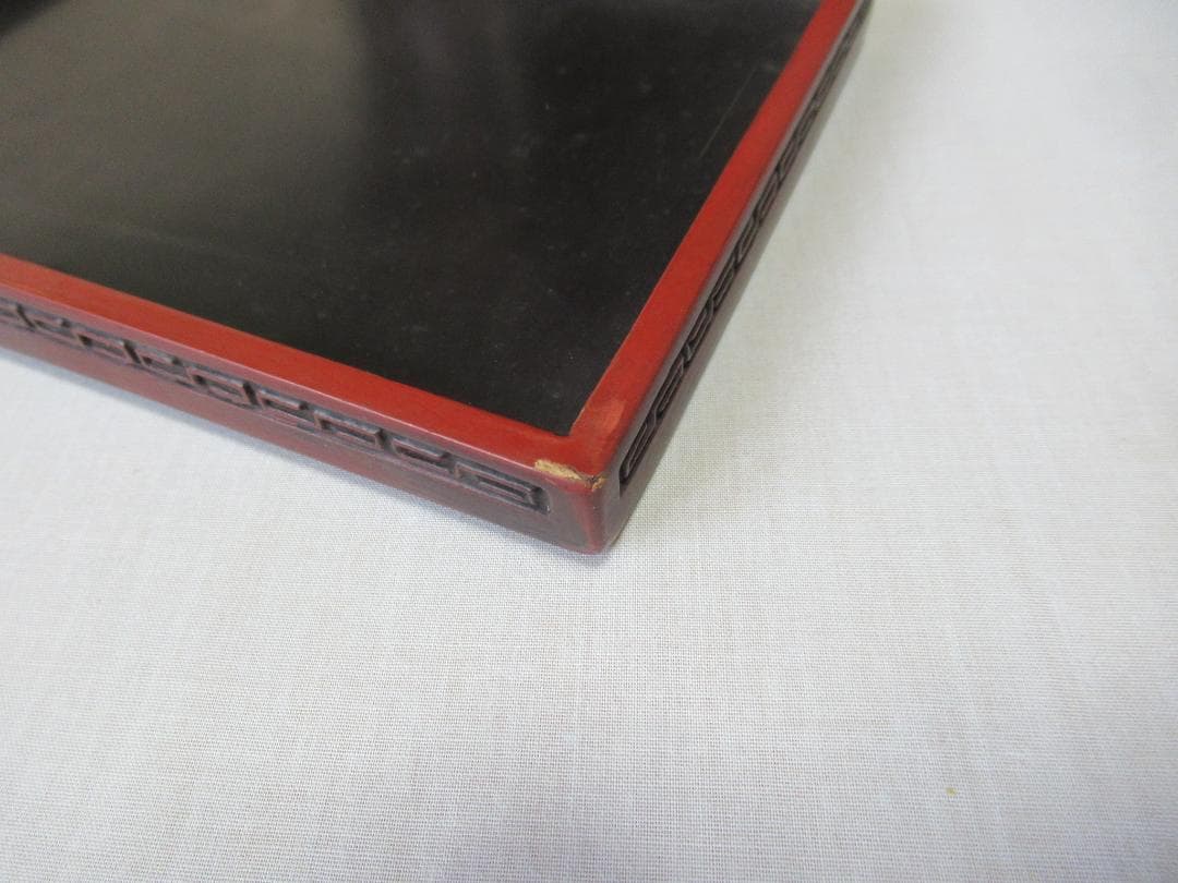 ◇希少 美品 1900年頃(清朝末期)◇剔紅/堆朱 蜀江文、蝶、燕、雷紋