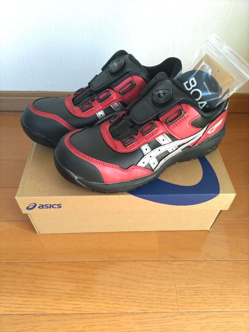 ASICS BOAシステム安全靴 レッド/ブラック