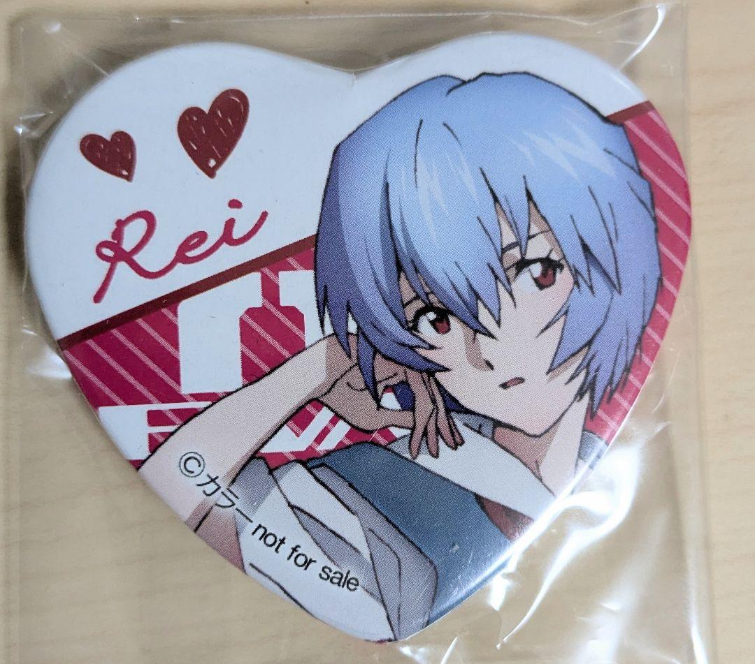エヴァンゲリオン 綾波レイ ハート型缶バッジ 2種セット - メルカリ