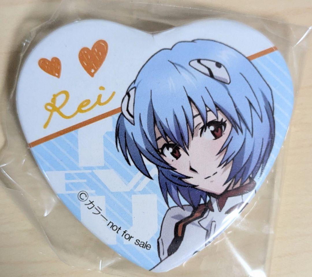 エヴァンゲリオン 綾波レイ ハート型缶バッジ 2種セット - メルカリ