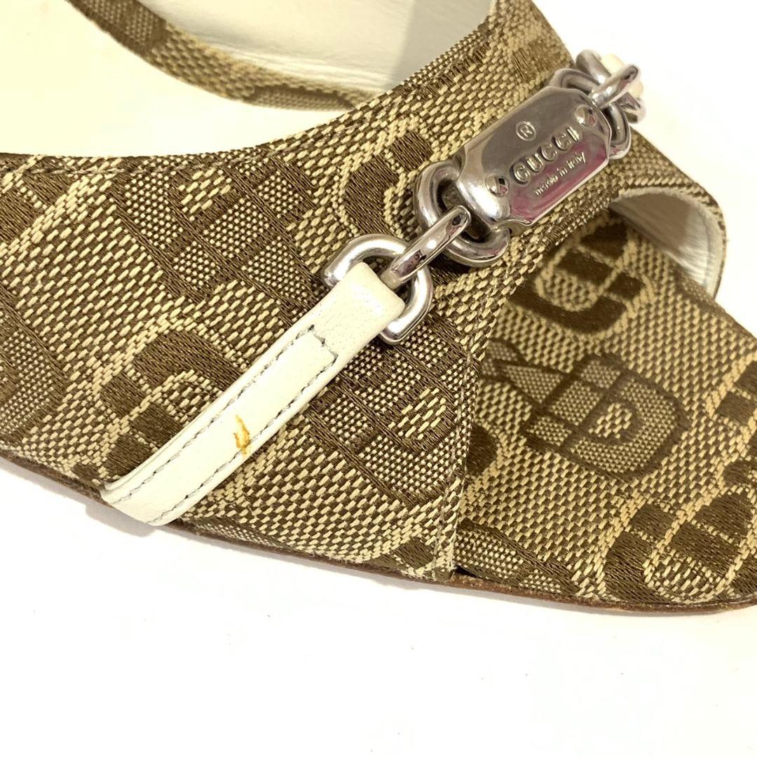 グッチ オープントゥ パンプス 317030 GGキャンバス サイズ35 真贋済