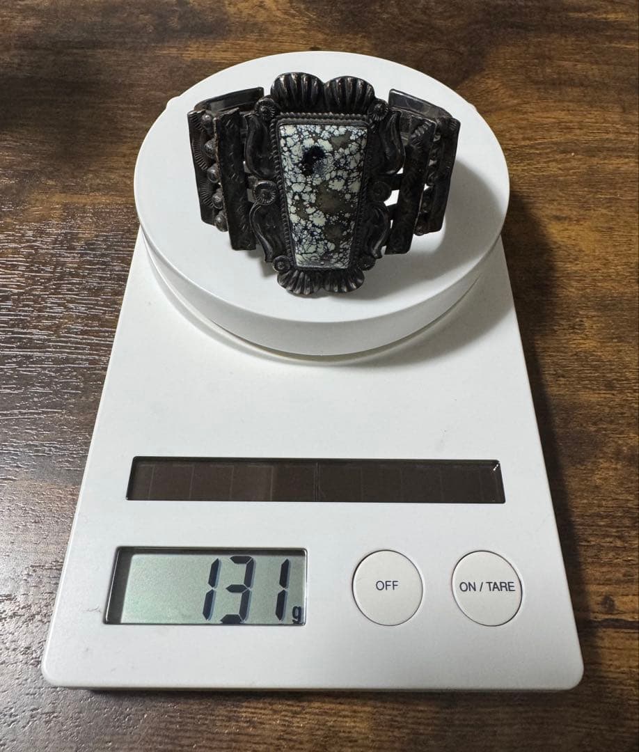 ナバホ系 KS刻印 スターリングシルバー ターコイズ バングル 131g