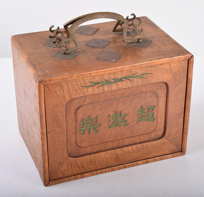 中国 竹嵌 骨牌 背竹牌 麻雀牌 木箱付 D 8693 - メルカリ