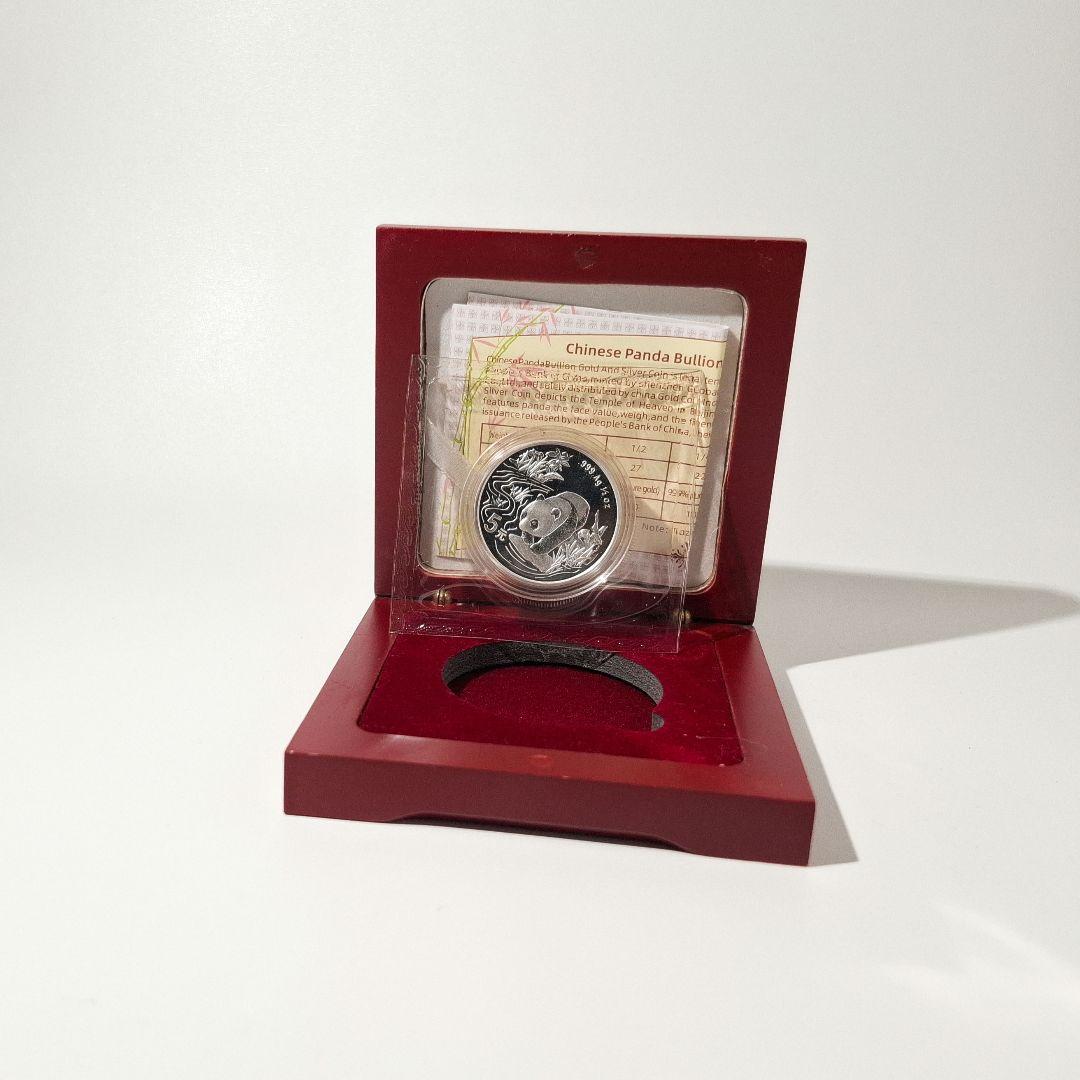 【未開封】1997年 パンダ銀貨 1/2オンス 5元 純銀 箱・証明書付