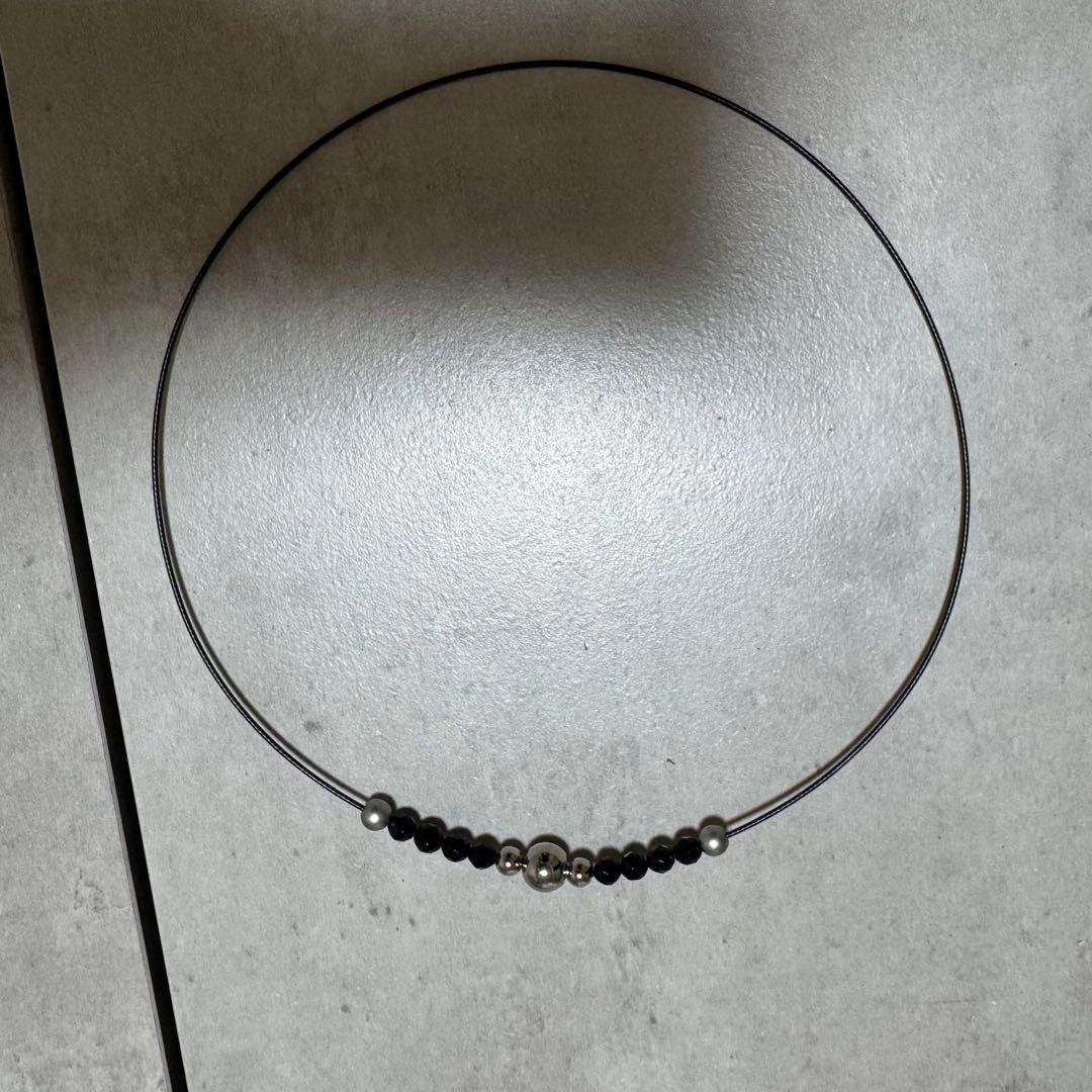 ファイテン オニキス ワイヤーネックレス 50cm