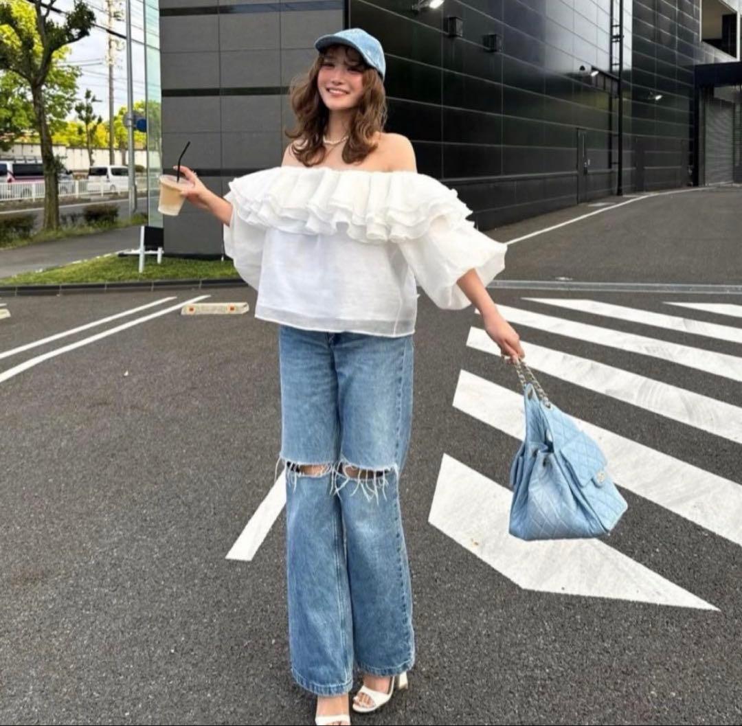 sheller シェリエ OKAYAMA Crash flare denim