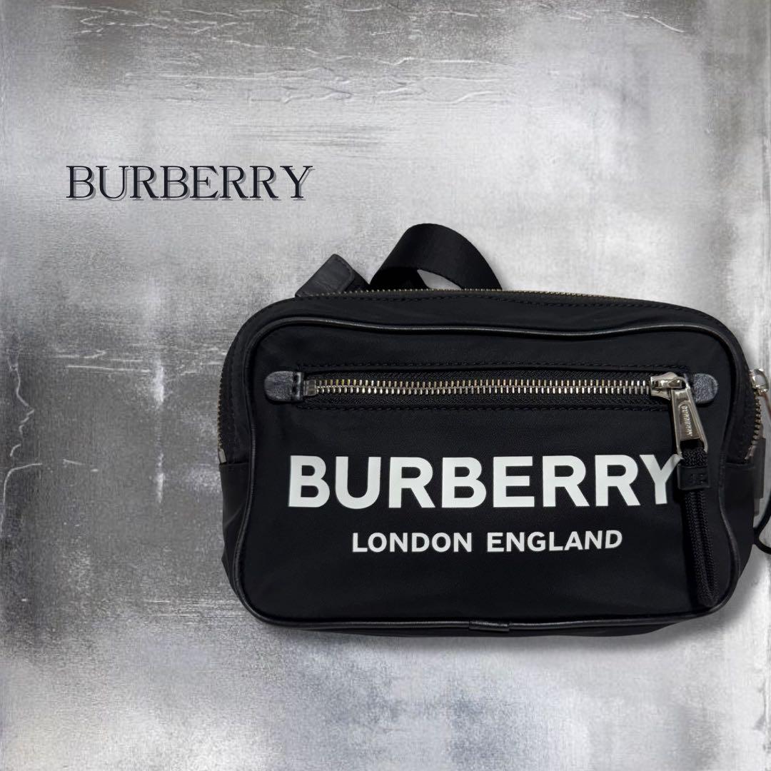 BURBERRY バーバリー ボディバッグ ウエストポーチ ナイロン 黒
