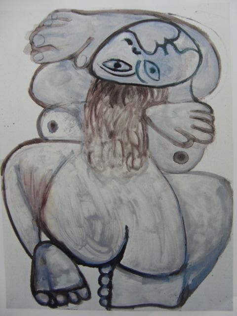 ピカソ、【寝る女】、新品高級額 額装付、年代物・希少画集画、状態良好