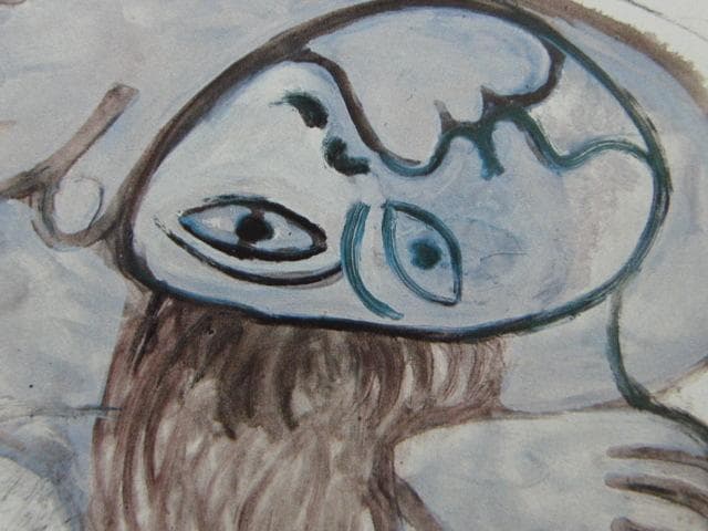 ピカソ、【寝る女】、新品高級額 額装付、年代物・希少画集画、状態良好