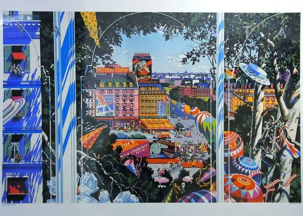 ヒロヤマガタ アートポスター（フレーム付）ビュー フロム ザ トップ