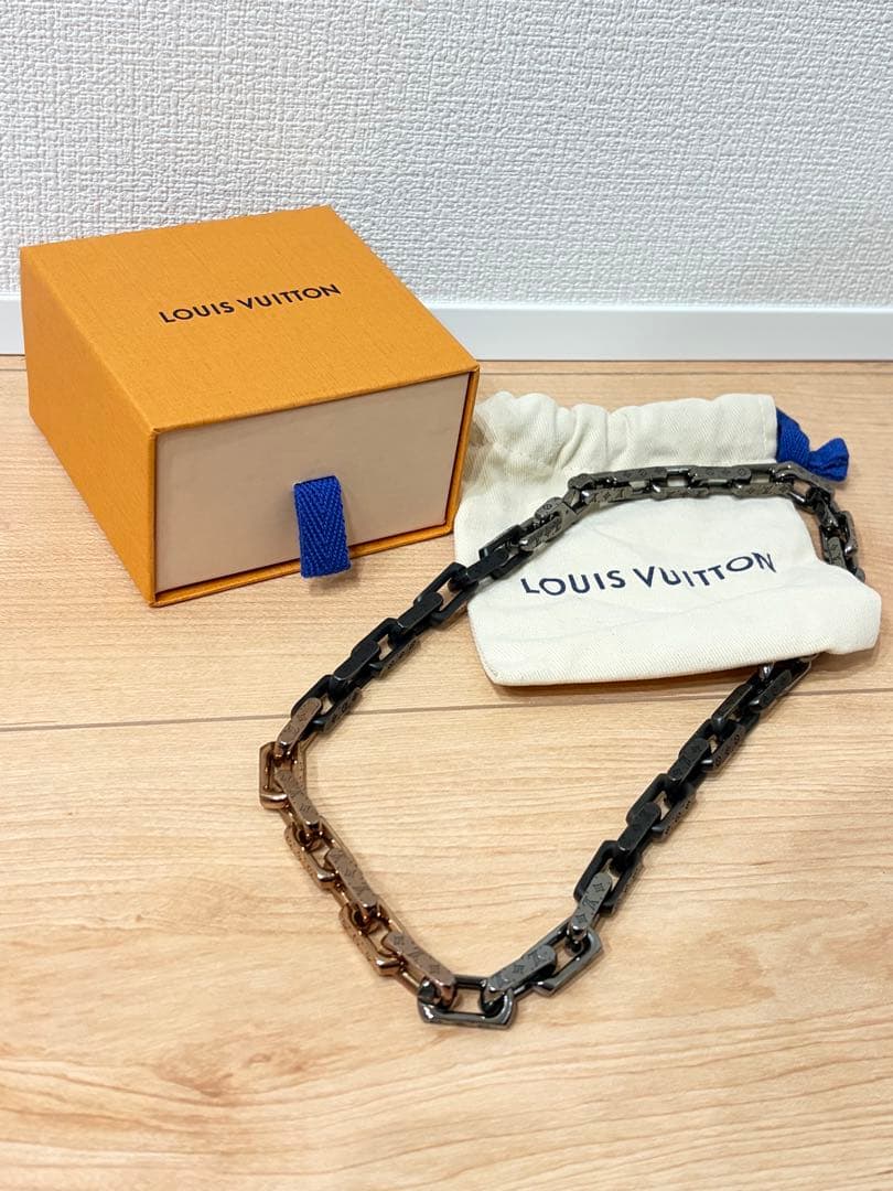 【確実正規品】ルイヴィトン コリエ チェーン モノグラム ネックレス ブロンド