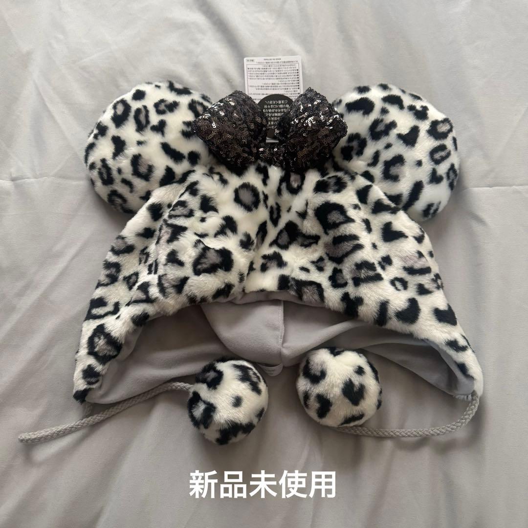 ディズニー ファンキャップ レオパード ヒョウ柄 ミニー ホワイト