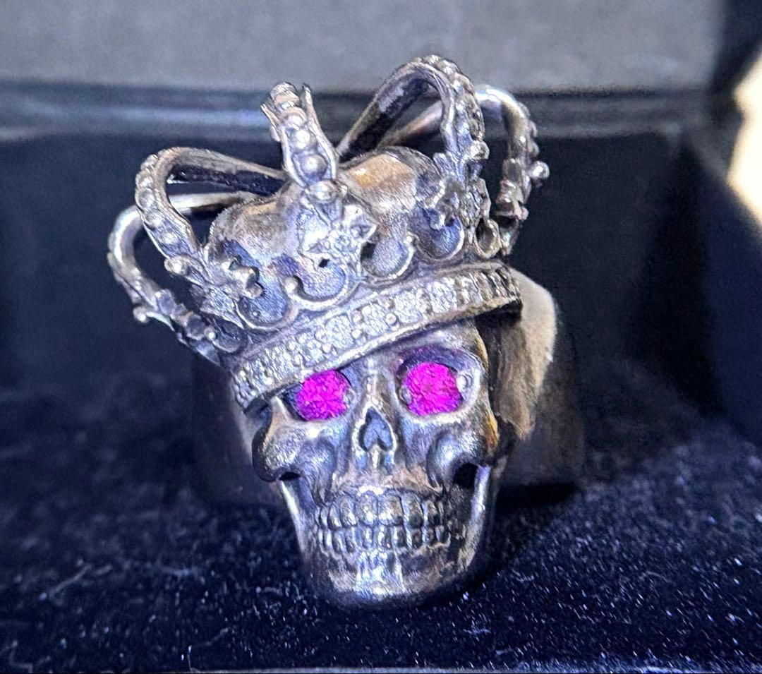 JUSTIN DAVIS ESSENTIAL SKULL リング ダイヤ&ルビー