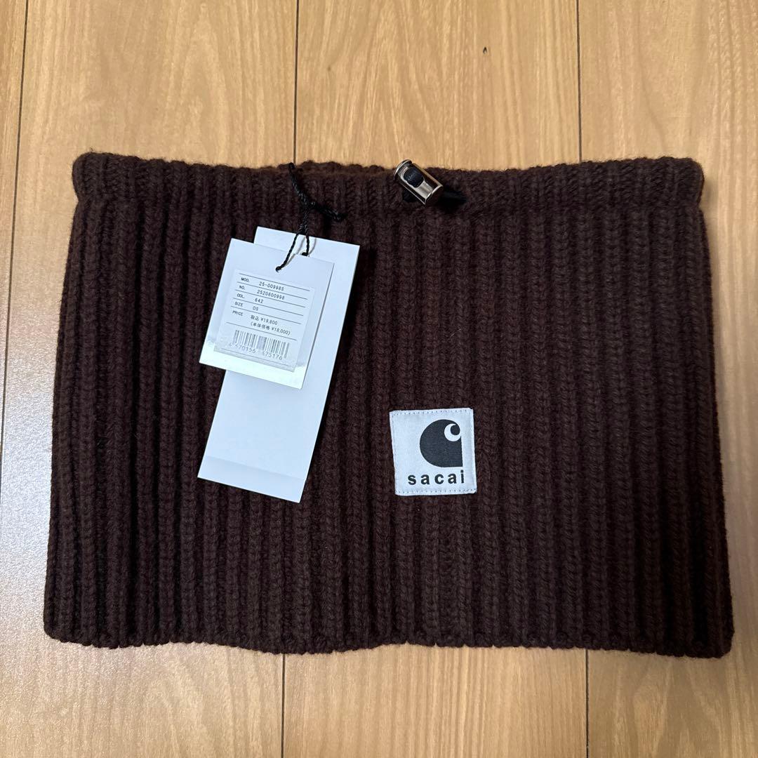 sacai ブラウン ネックウォーマー SACAI x CARHARTT】注目コラボ！ネックウォーマー【送関込】 (sacai