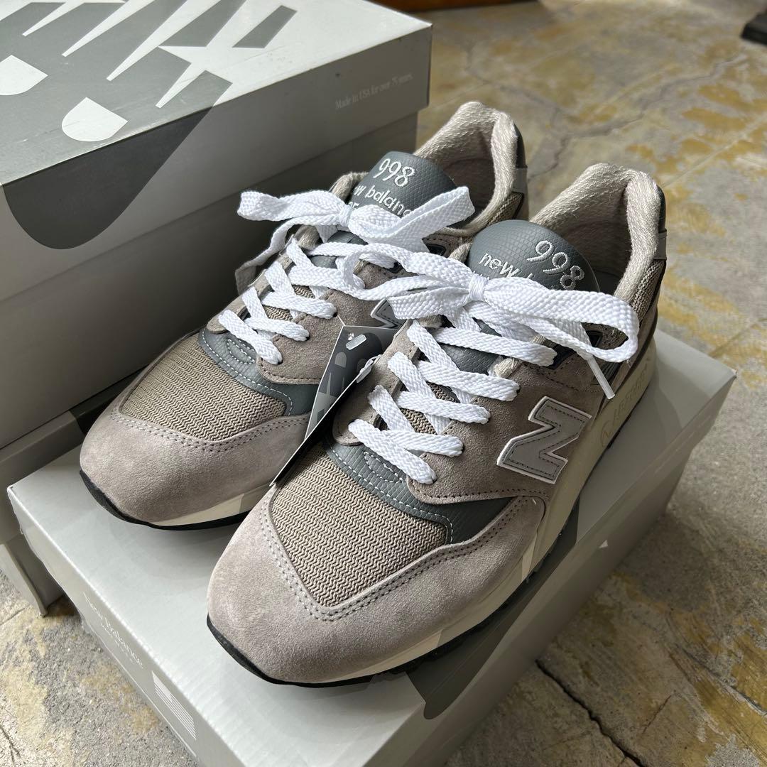 新品 new balance 998 U998GR US8 1/2 グレー