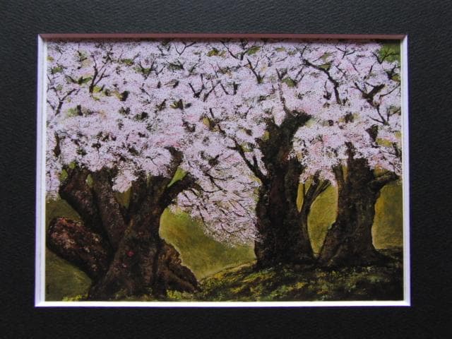 荒井慧、【さくら】、希少な額装用画集より、美品、新品額装付、インテリア