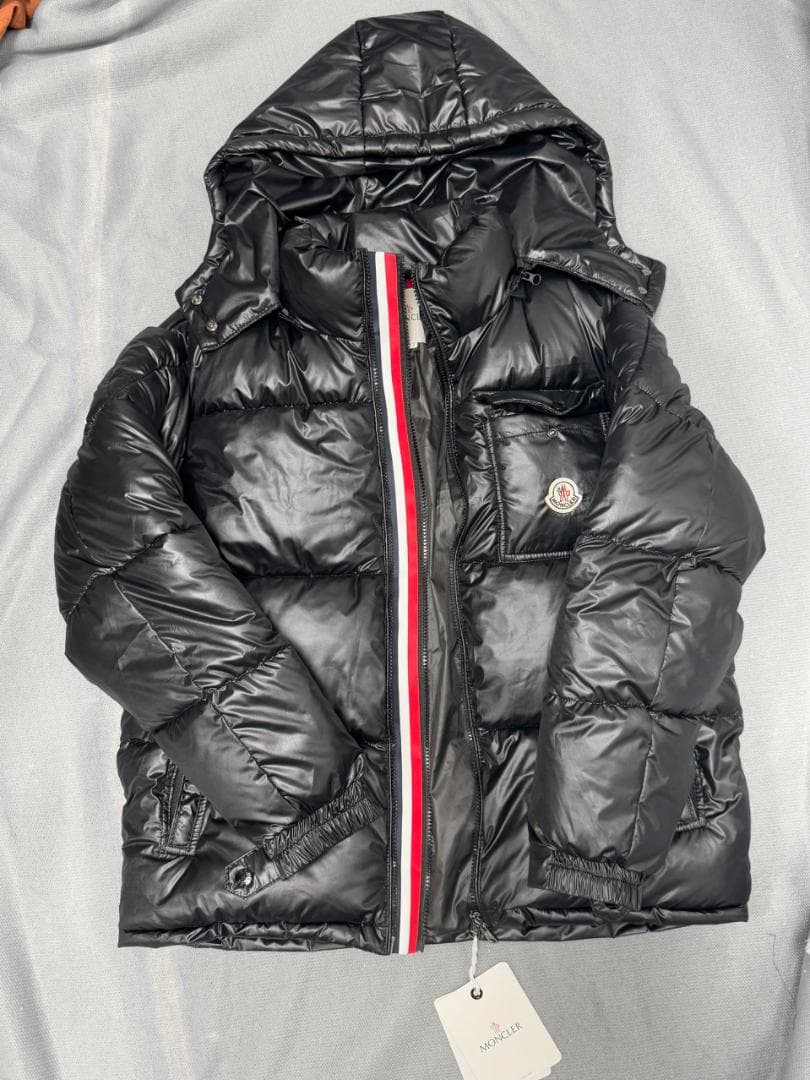 ブラック ダウンジャケット フード付きM