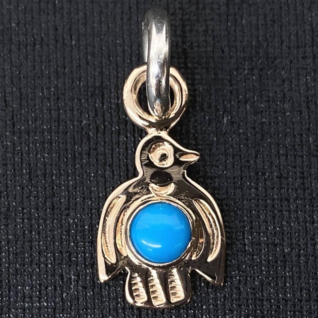 LARRY SMITH ローズゴールド ターコイズ サンダーバード ペンダント