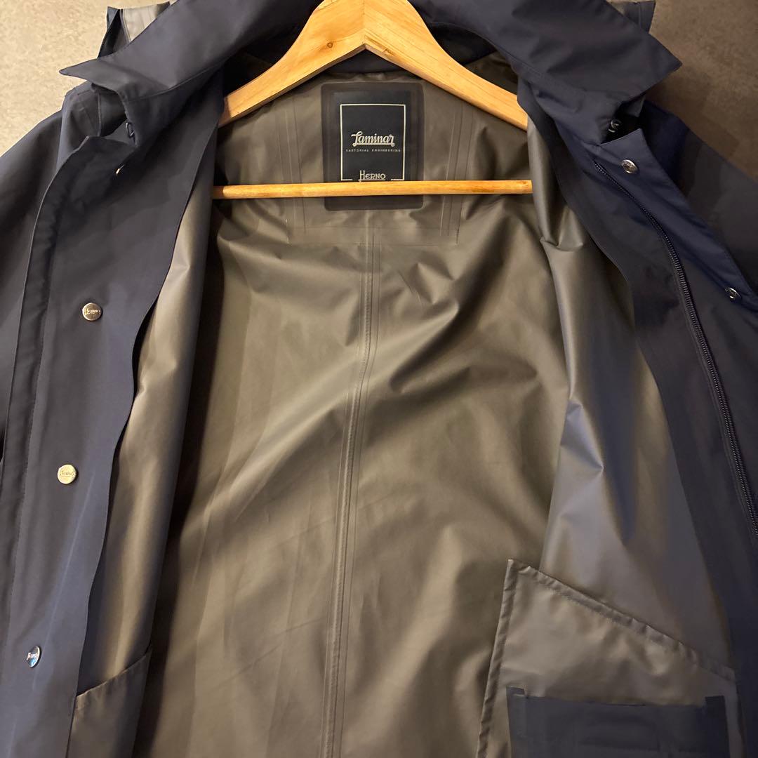 こ*い様 HERNO / ヘルノGORE-TEXフード付きカーコート ネイビー - メルカリ