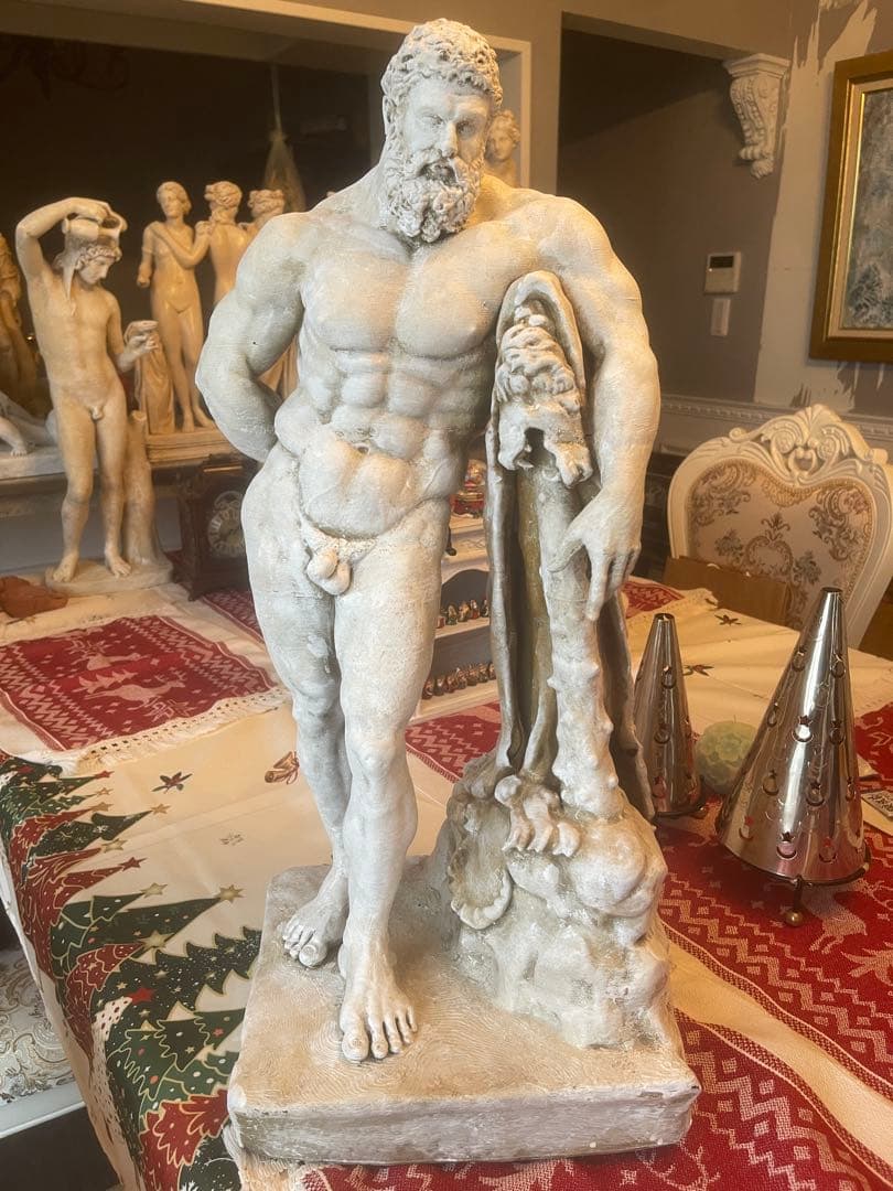 ファルネーゼのヘラクレス 高さ60cm (Farnese Hercules) ヘラクレス像 - ファルネーゼのヘラクレス - 大理石彫刻 26 cm