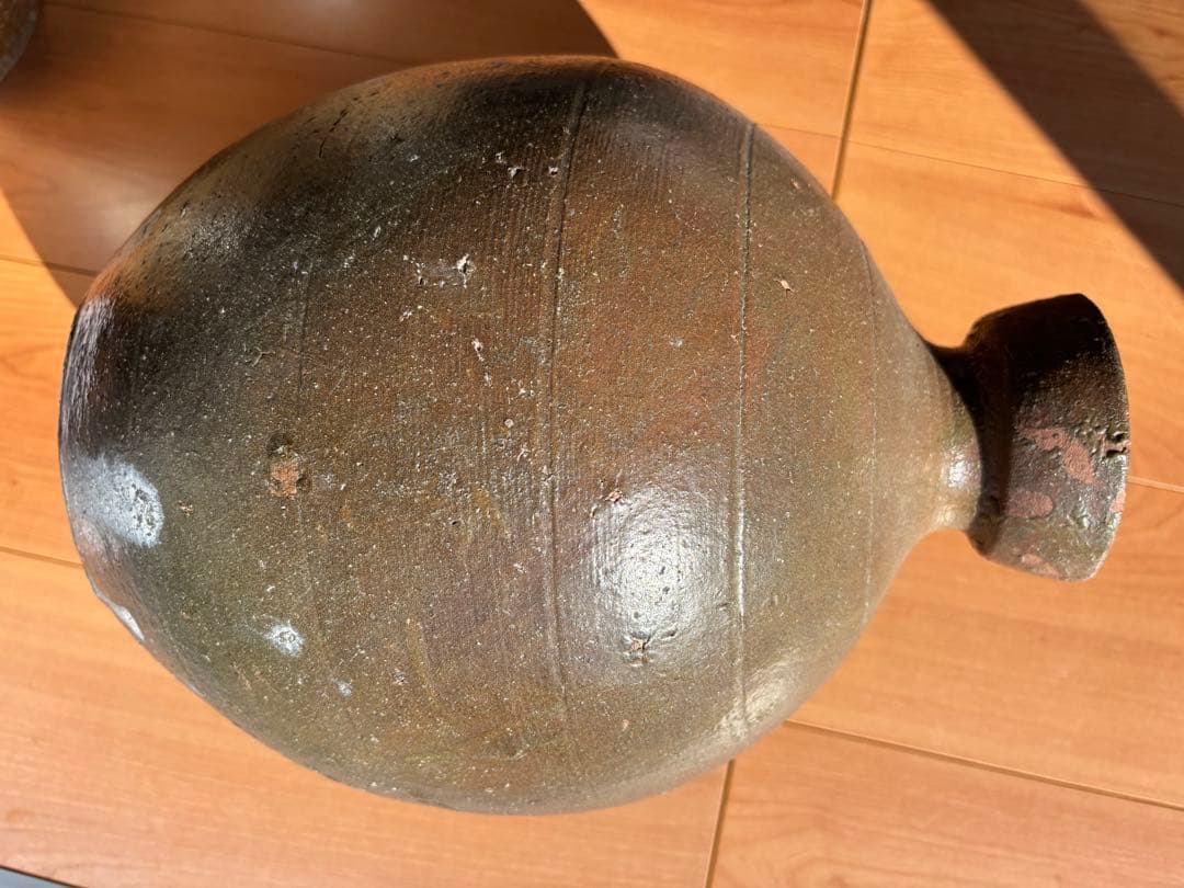 備前焼 大型徳利 無釉焼き締め 骨董品 アンティーク置物 美術品