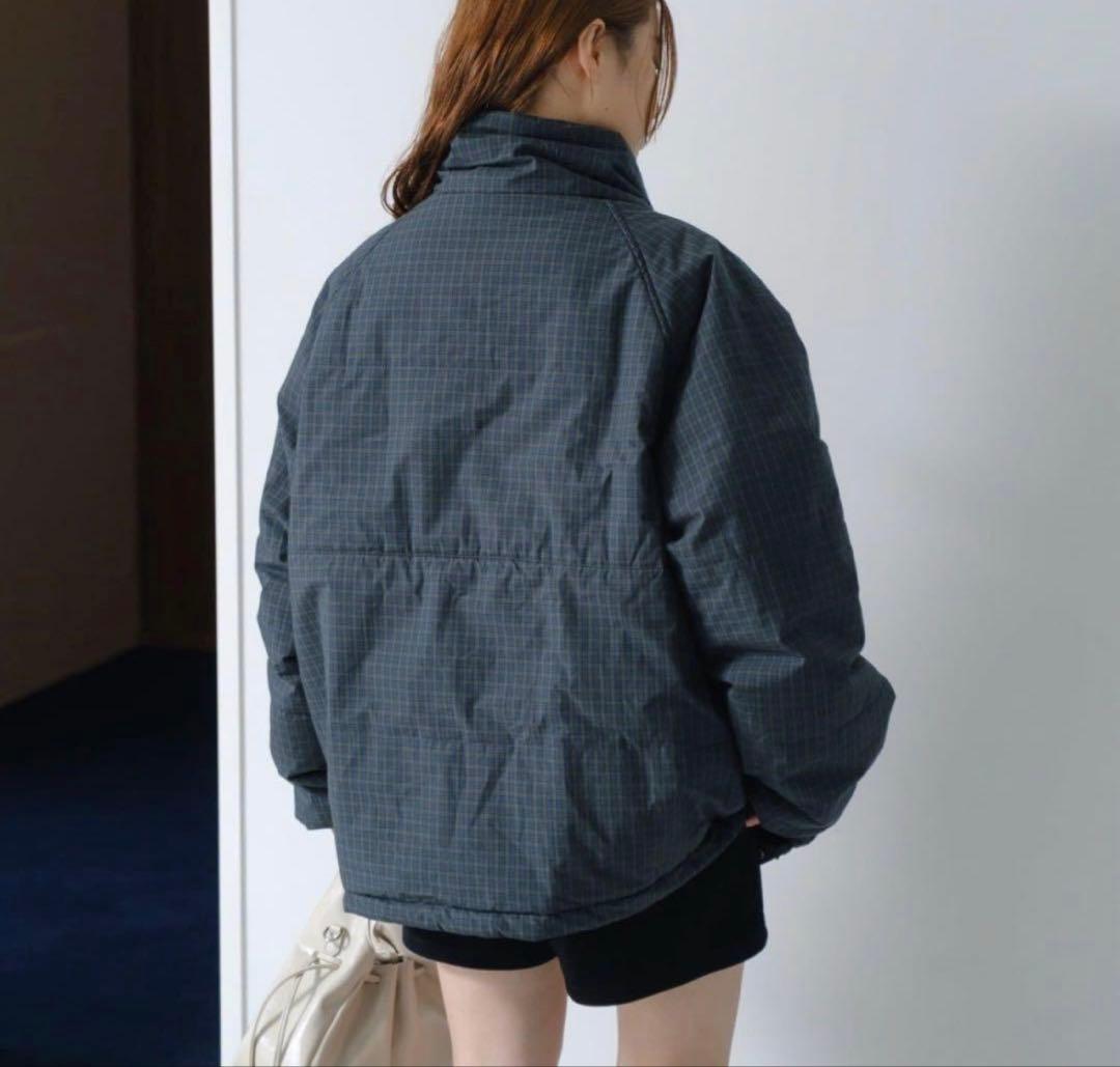 即日発送可能】Kastane チェック中綿リバーシブルアウター M グリーン