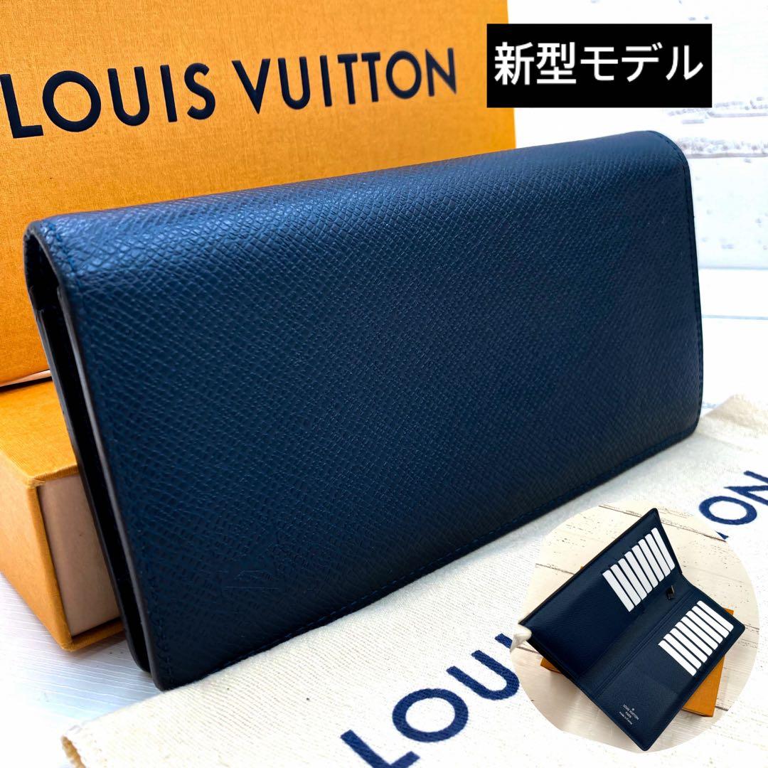 【美品・新型】ルイヴィトン タイガ ポルトフォイユブラザ ブルーマリーヌ 箱付き