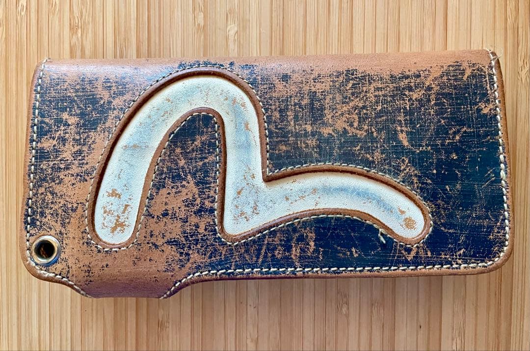 【希少】Evisu 長財布 ど根性ウォレット　デニム加工