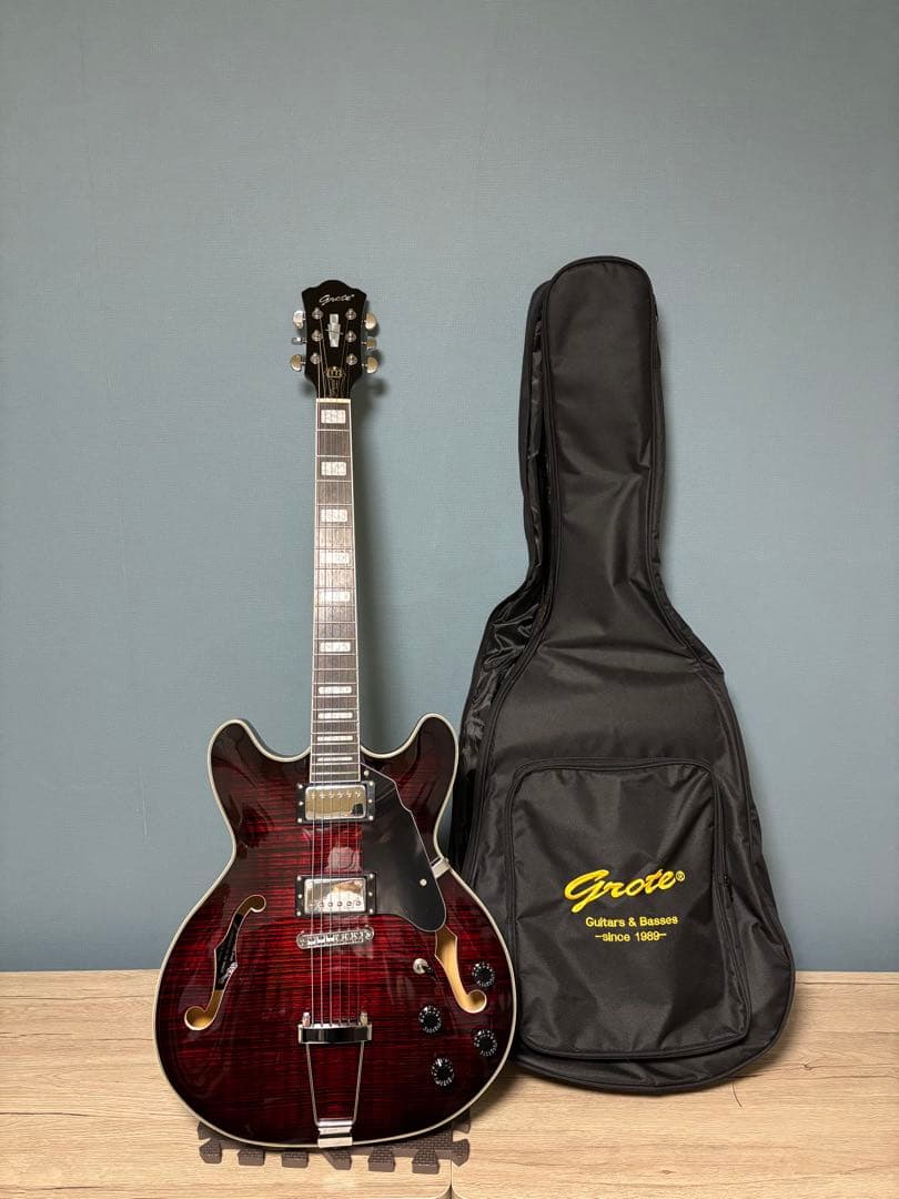 Grote セミアコ　ギターケース付き　【美品】　アンプ音出し確認済み