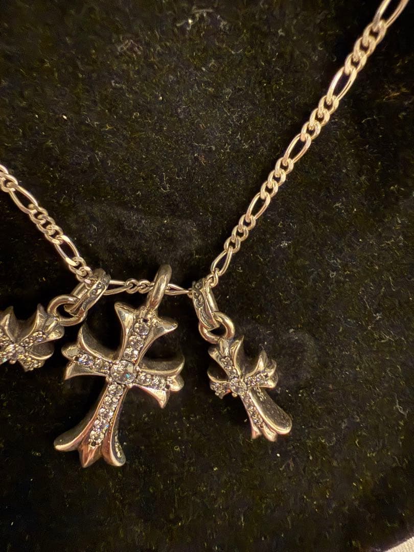 シルバー925クロスモチーフ フィガロネックレス 60cm 19.6g