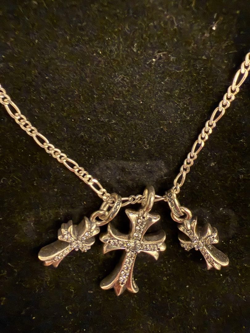 シルバー925クロスモチーフ フィガロネックレス 60cm 19.6g