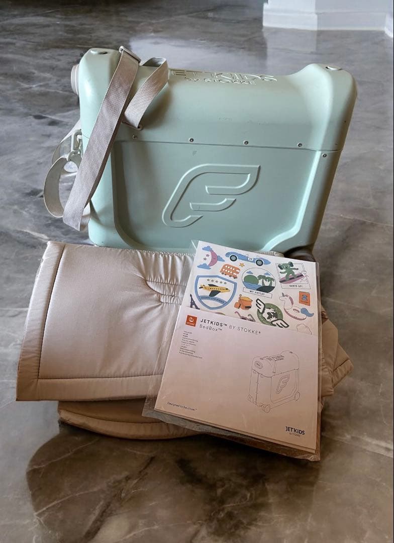 ジェットキッズ BY ストッケ ベッドボックス（グリーン）マットレス、シール付
