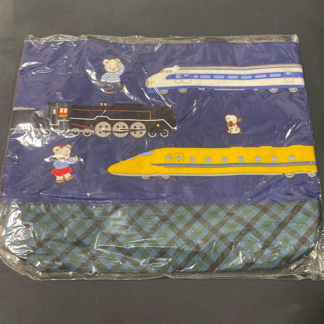 ファミリア　乗り物　レッスンバック　マチ付きトートバッグ