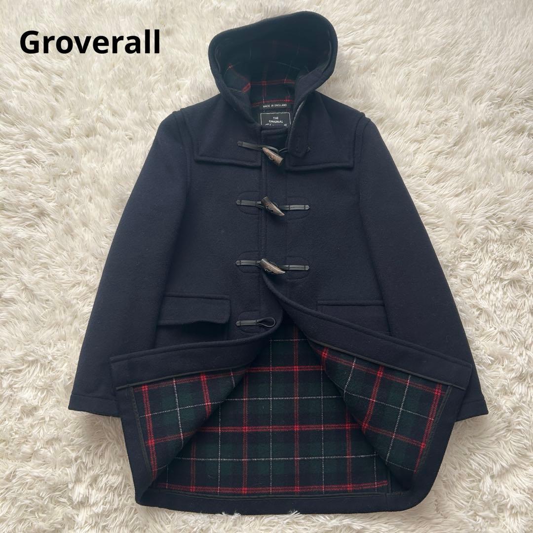 グローバーオール ダッフルコート トグル 英国製 ネイビー ダブルフェイス M