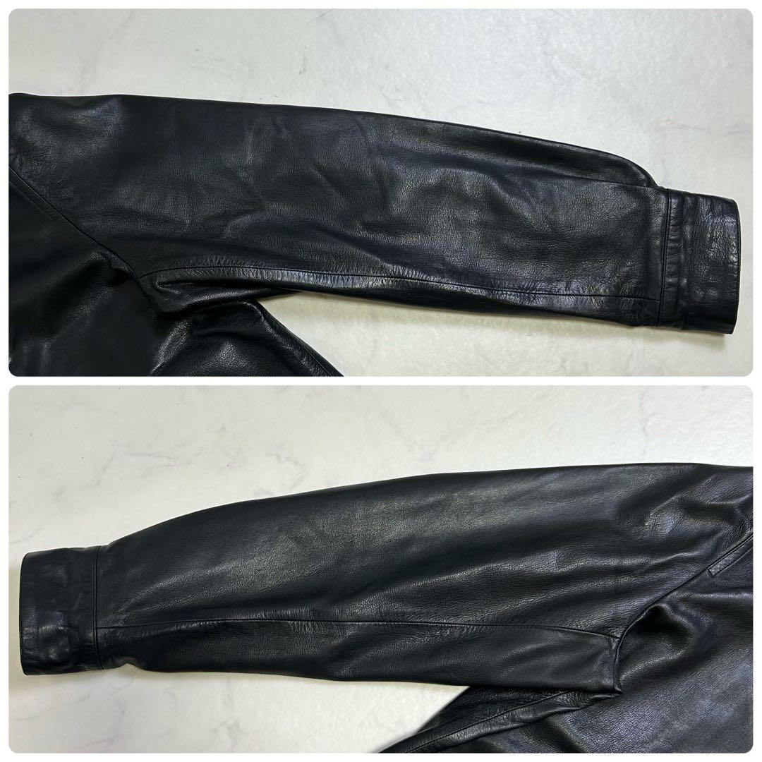 90s】仏製 アニエスベーオム レザー ドリズラージャケット 黒 riri