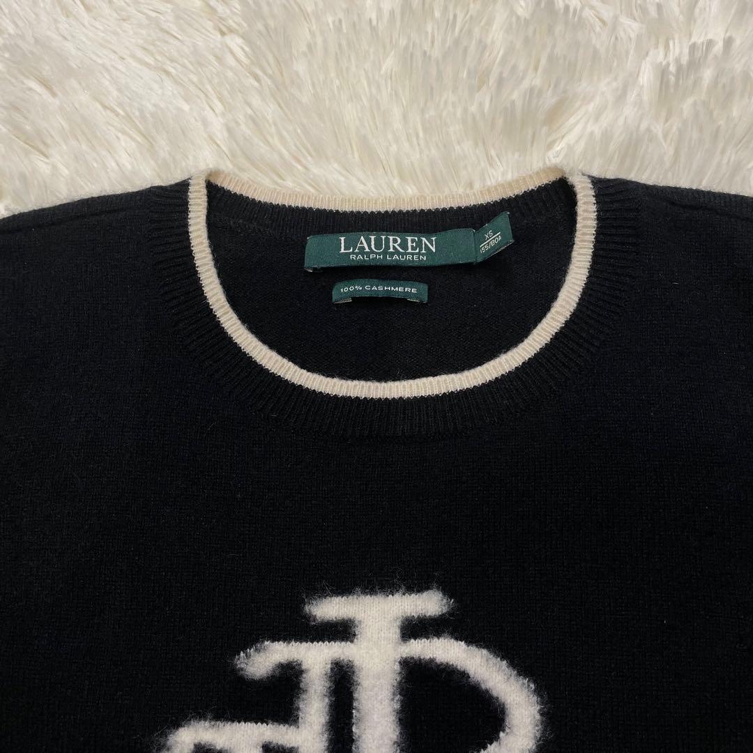 ラルフローレン カシミヤ100% パフスリーブ ニット 7分丈 ロゴ