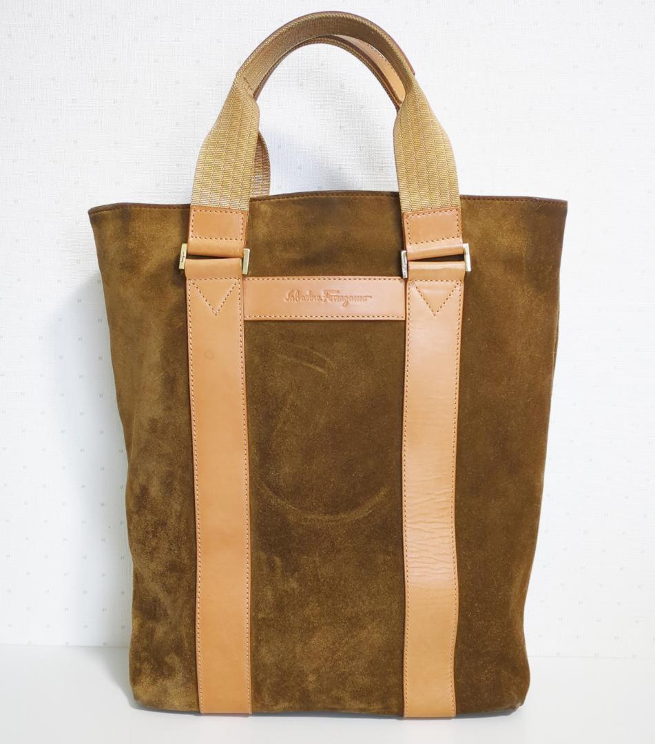サルヴァトーレ フェラガモ トートバッグ スエード レザー DS-24 3505