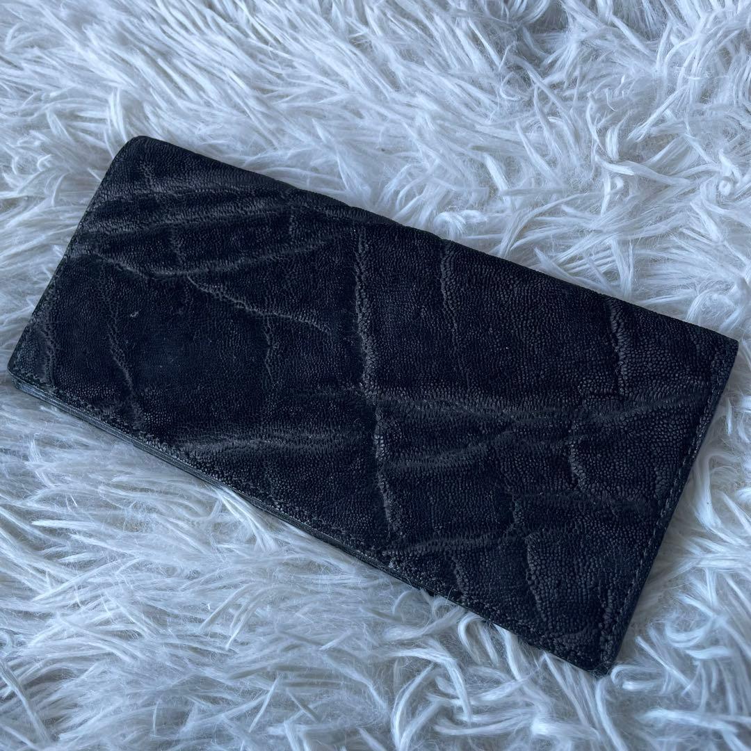 【未使用級】プレリーギンザ 長財布 エレファントレザー ブラック 定価49500 GINZAエレファント 長財布（小銭入れなし） 「プレリーギンザ」 NPM1136