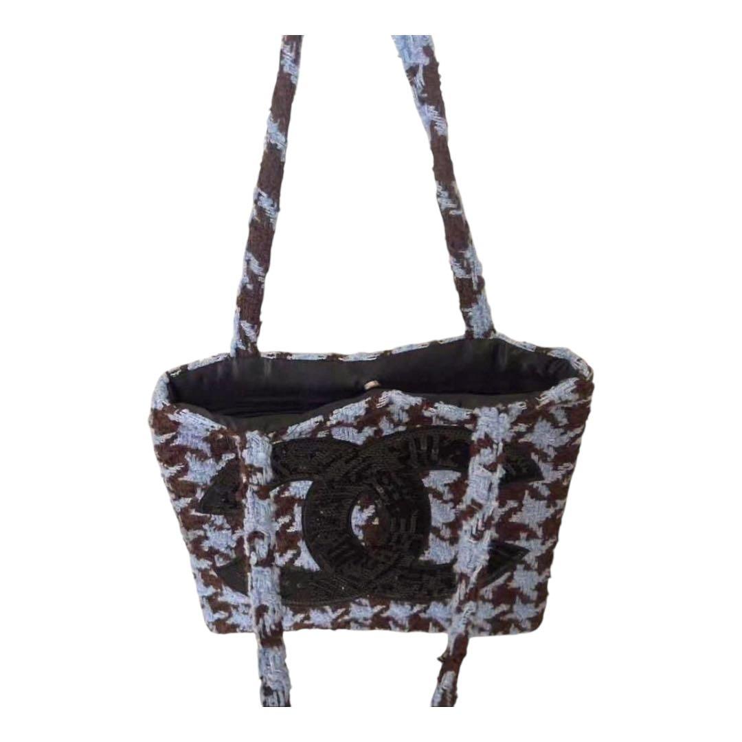 ラスト1点】 CHANEL 千鳥格子 ブラック スパンコール トート バッグ