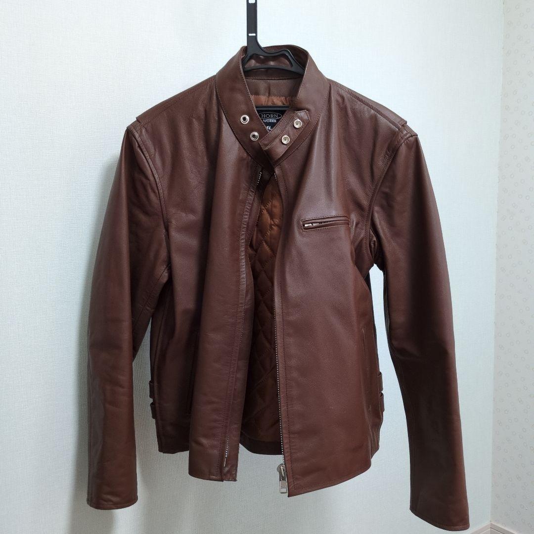 HORN WORKS ブラウンライダースジャケット 4L