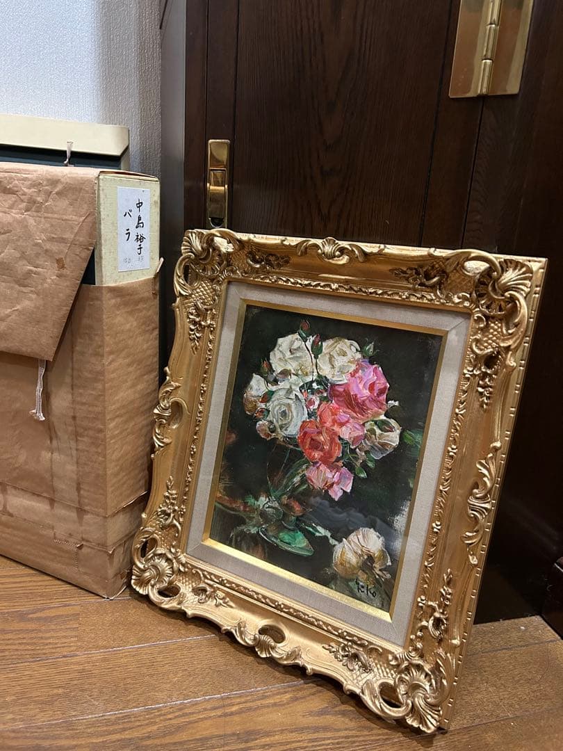 中島裕子　油絵　薔薇　バラ　F3