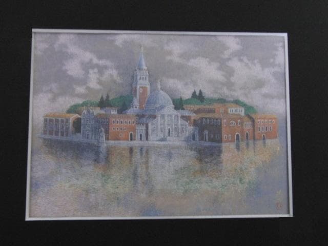 野村義照、【ヴェネツィア】、希少な額装用画集より、新品額装付