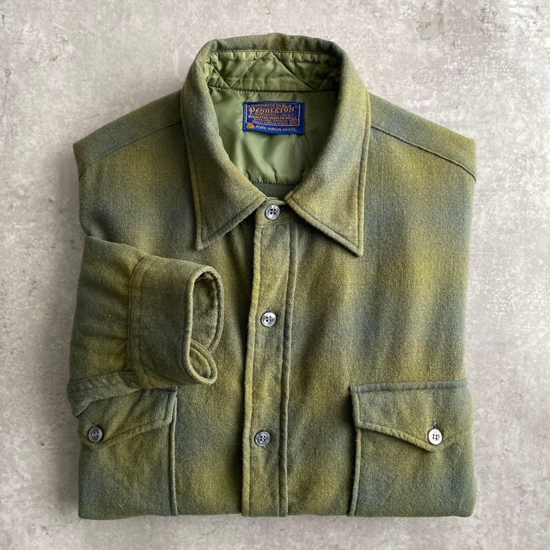 極上配色 60s ペンドルトン オンブレ ウール シャツ USA製 15 1/2 60s Pendleton ペンドルトン バージンウール オンブレチェック