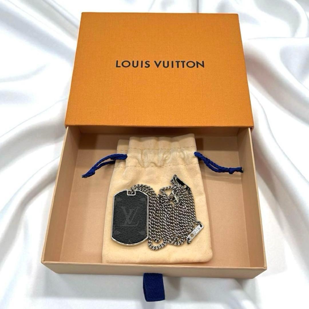 ルイヴィトン　LOUIS VUITTON　ドッグタグ　ネックレス　モノグラム